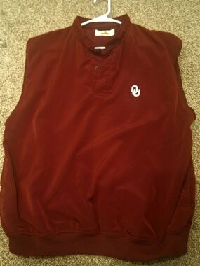 BAMBOO Men's Maroon Sleeveless Pullover with OU Logo